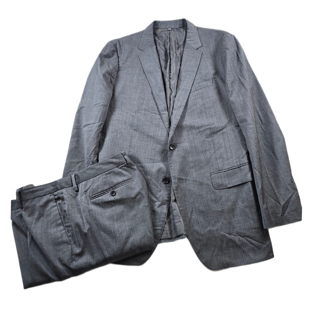 Bonobos Jetsetter Slim Fit Suit Mens 44L 2 Piece Pants 36x33 Grey Wool Stretch